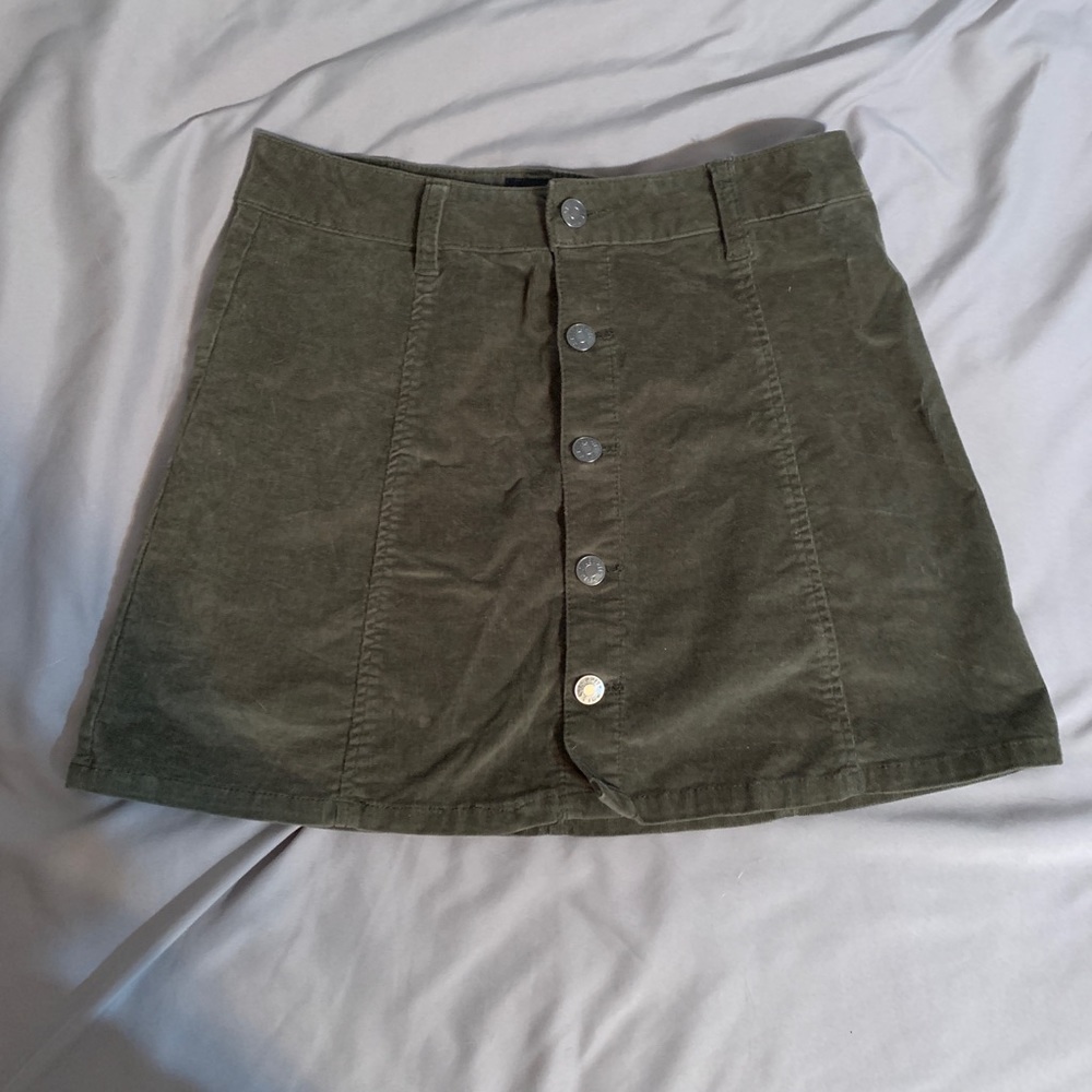 Corduroy Army Green Skirt